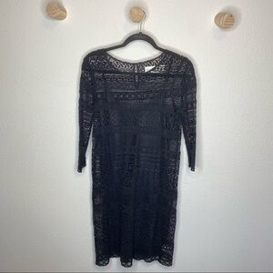 Graham & Spenser black long sleeve shift dress